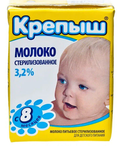 Молоко Крепыш 3,2% - натуральный продукт для детского питания.