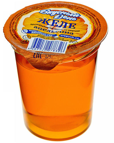 Желе со вкусом апельсина - натуральное детское питание от Саратовского комбината.