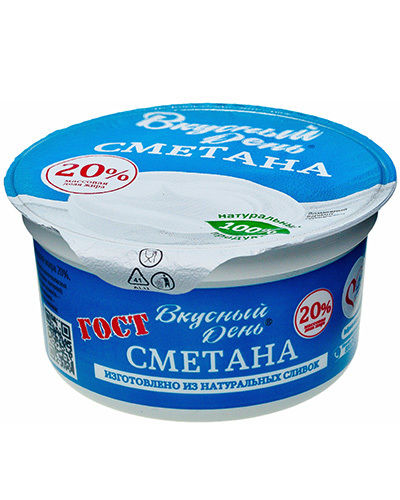 Сметана 20% - Саратовский комбинат детского питания: натуральный молочный продукт.